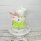 Set of 2 Furry Bunny Bottoms in Cake - 9.5" Styrofoam - White & Pastel Easter Decor - Foam Easter Wreath Attachments - MT26007